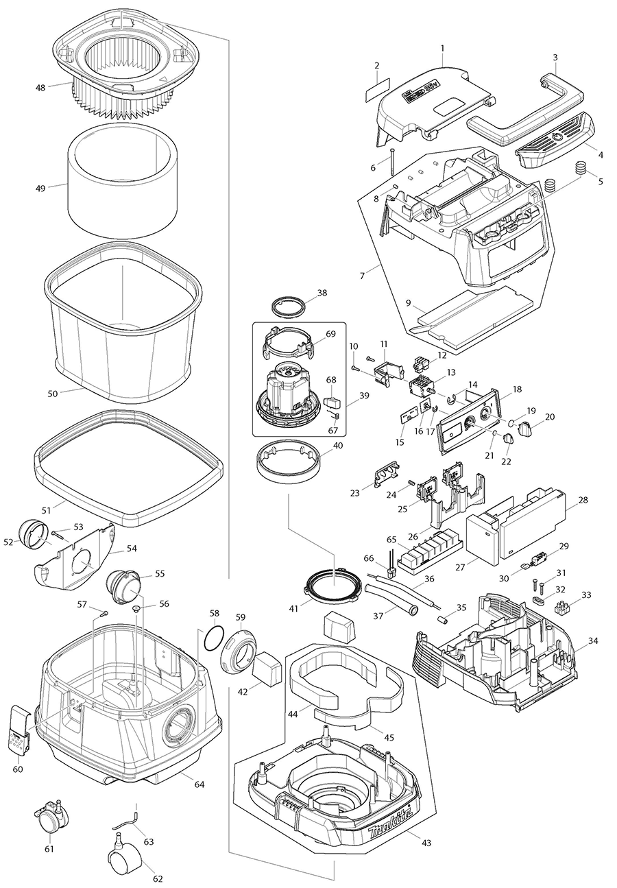 XCV04Z Makita Vacuum Parts