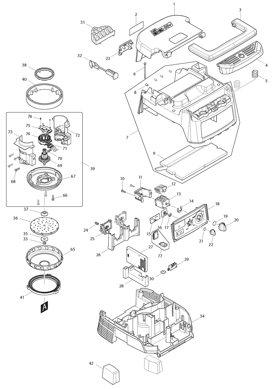 XCV08Z Makita Vacuum Parts