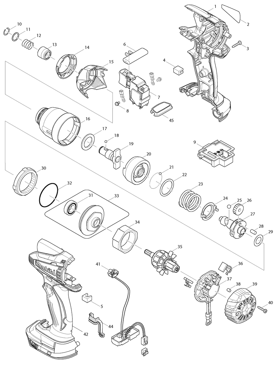 XDT04Z Makita Impact Driver Parts