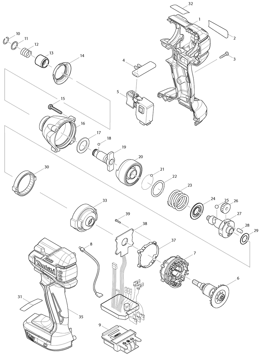 XDT08Z Makita Impact Driver Parts