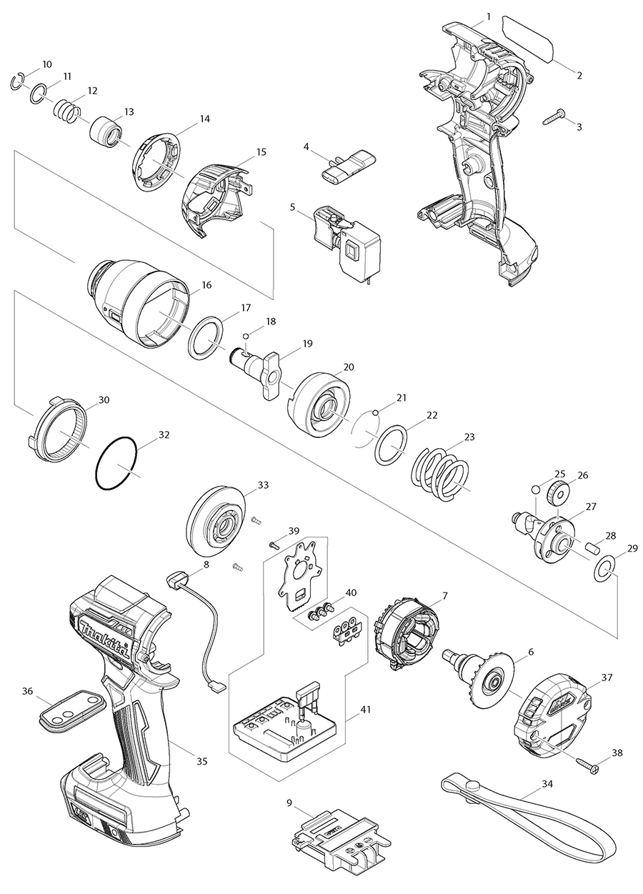 XDT12Z Makita Impact Driver Parts