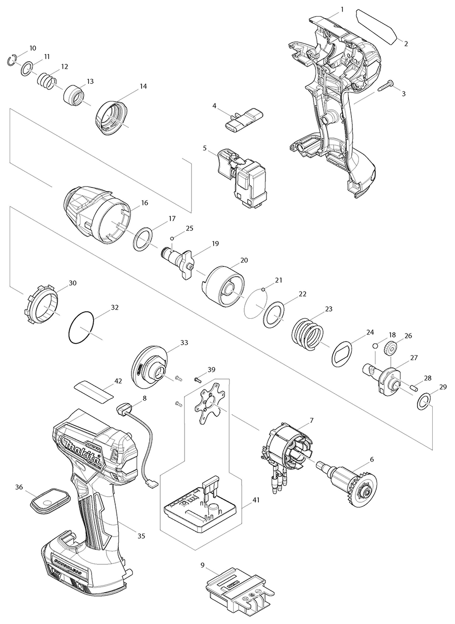 XDT15ZB Makita Impact Driver Parts