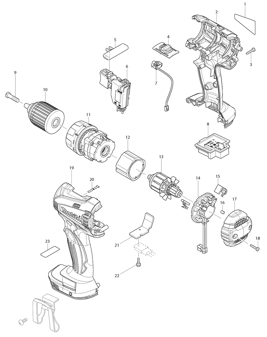 XFD01Z Makita Driver Drill Parts