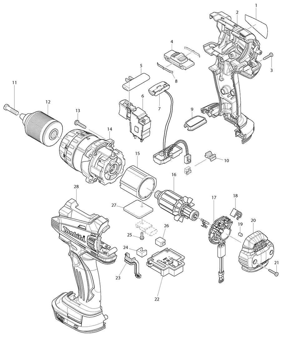 XFD03Z Makita Driver Drill Parts