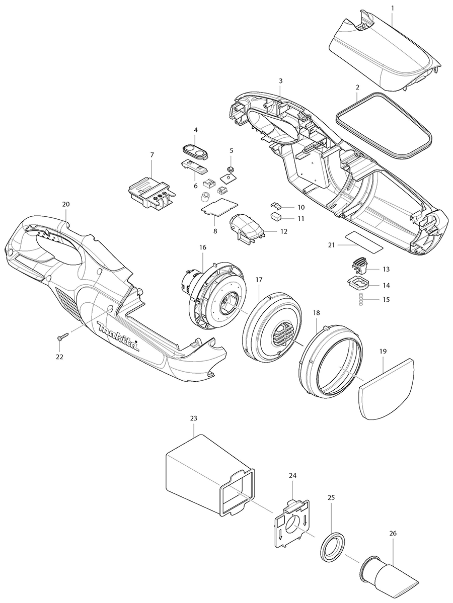 XLC01ZB Makita Vacuum Parts