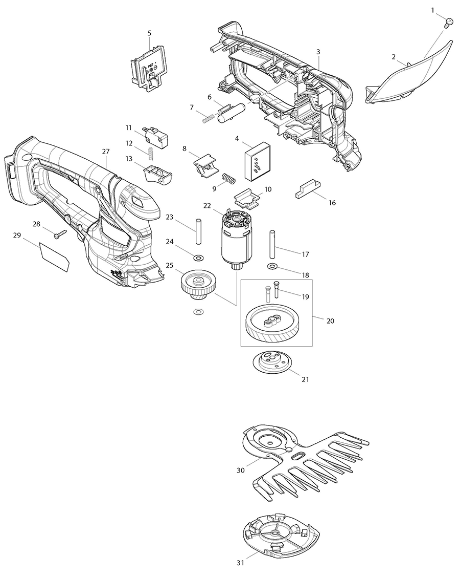 XMU04Z Makita Shear Parts