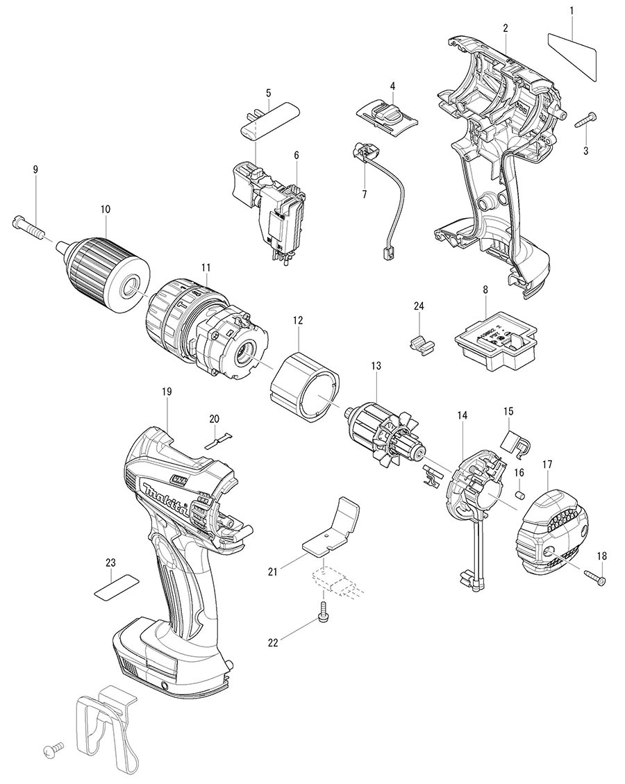 XPH01Z Makita Driver Drill Parts