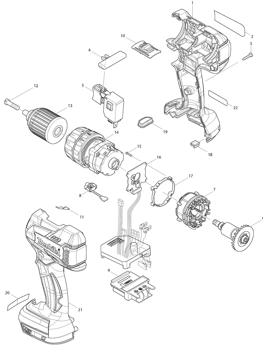 XPH06Z Makita Driver Drill Parts