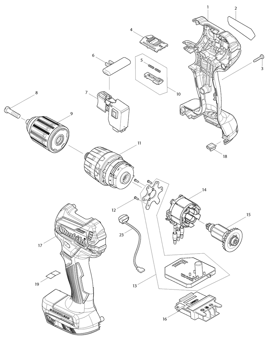 XPH11ZB Makita Driver Drill Parts