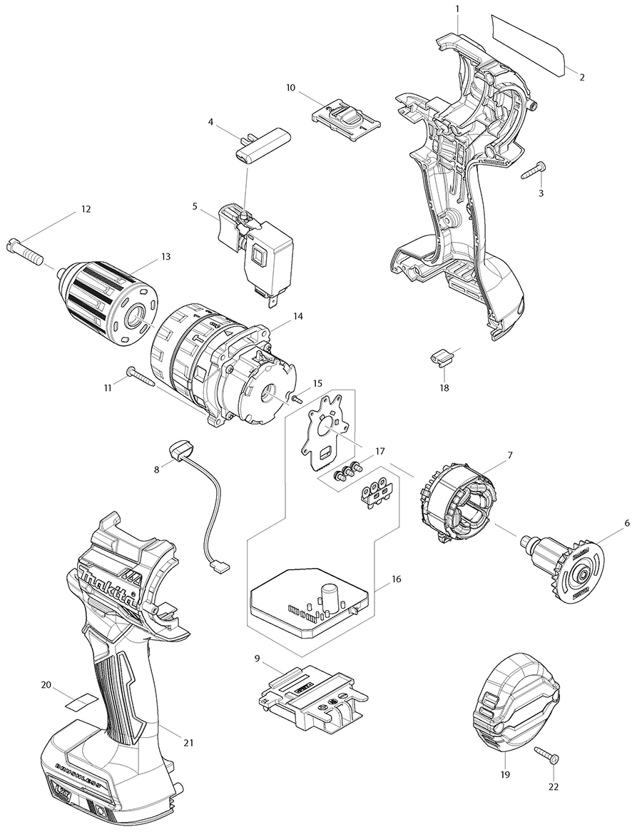 XPH12Z Makita Driver Drill Parts