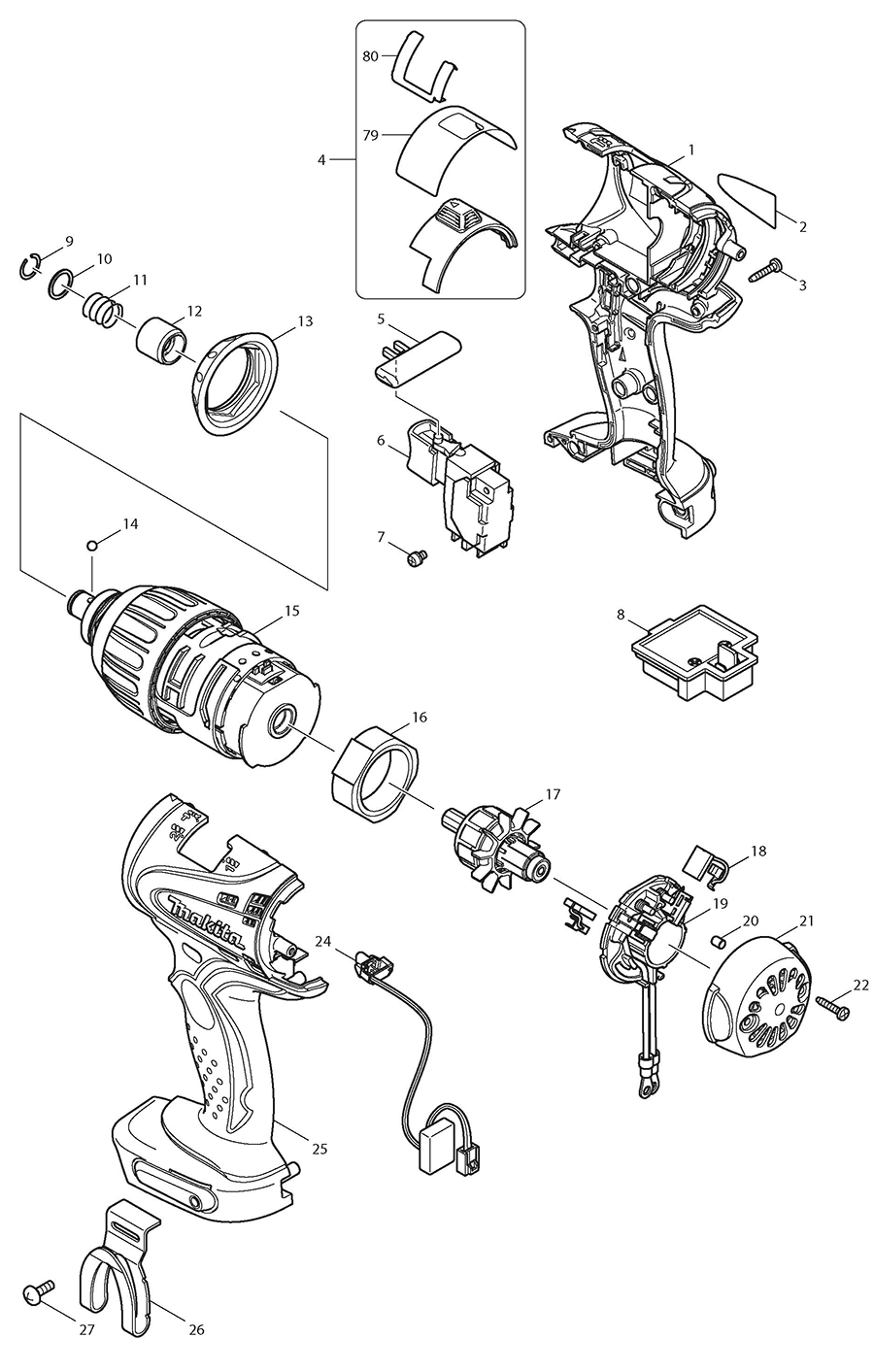 XPT03Z Makita Impact Driver Parts