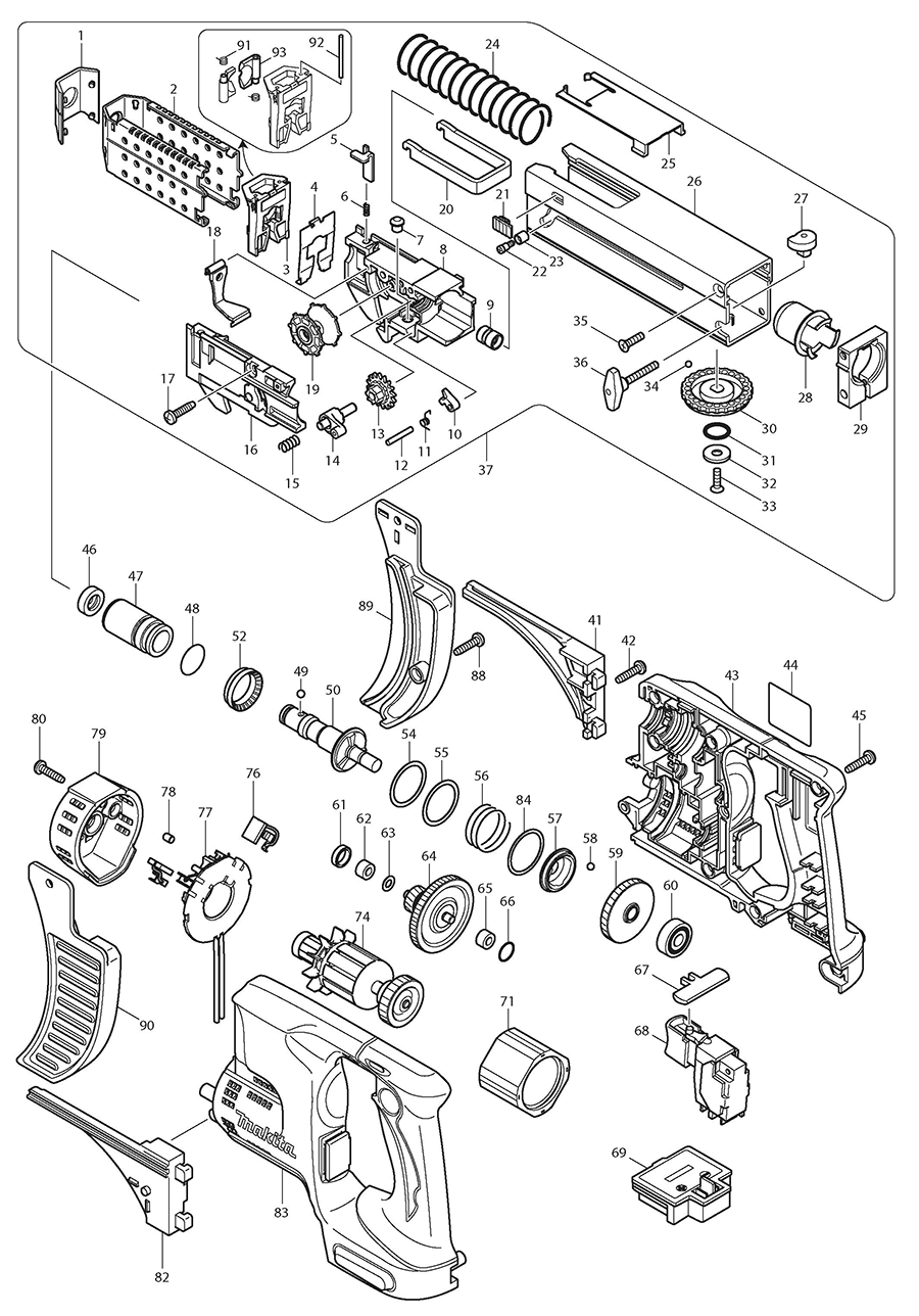 XRF01Z Makita Screwdriver Parts