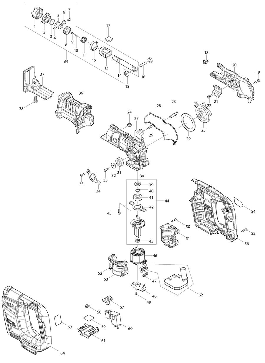 XRJ07ZB Makita Recipro Saw Parts