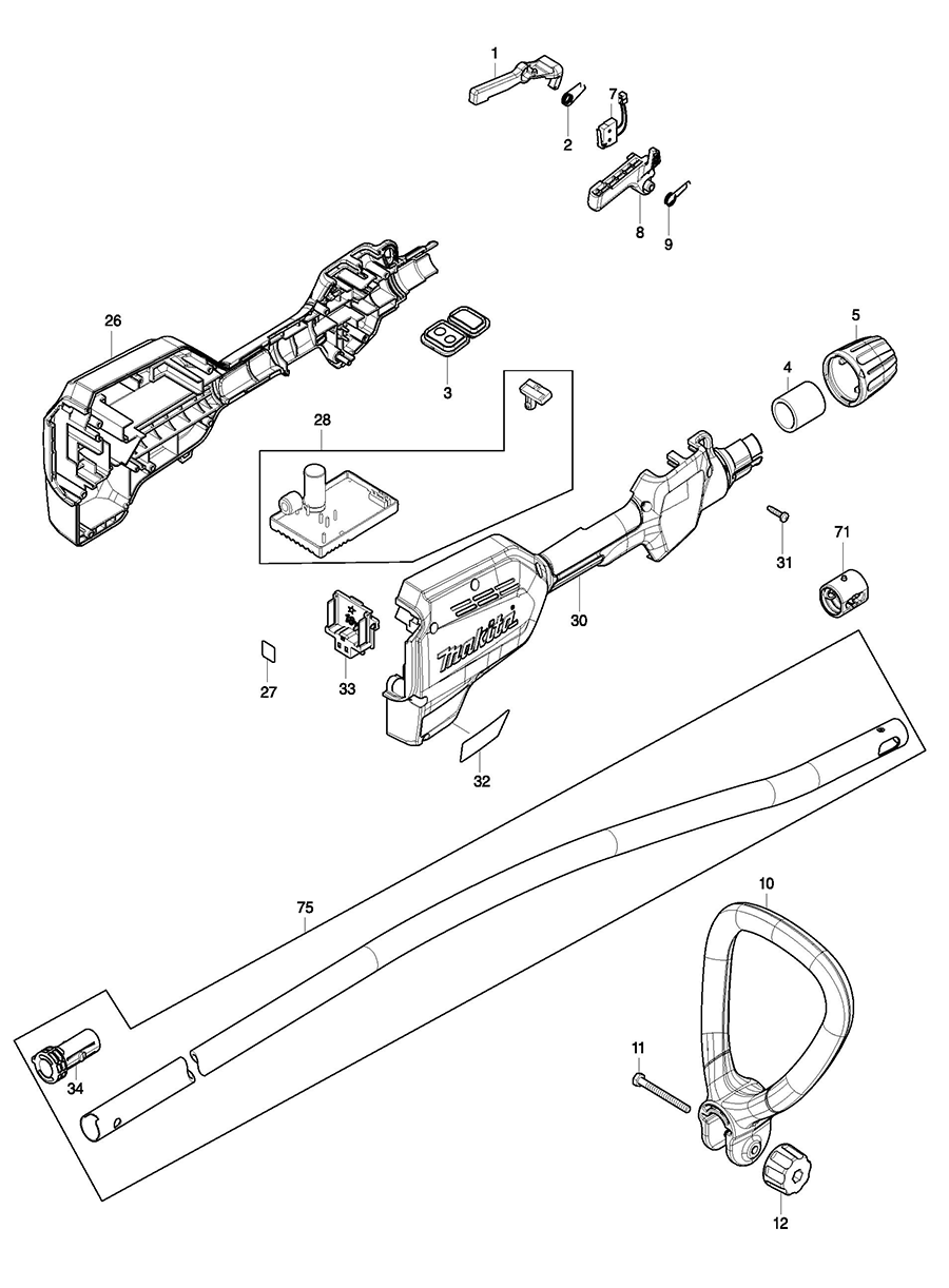 XRU13Z Makita Trimmer Parts