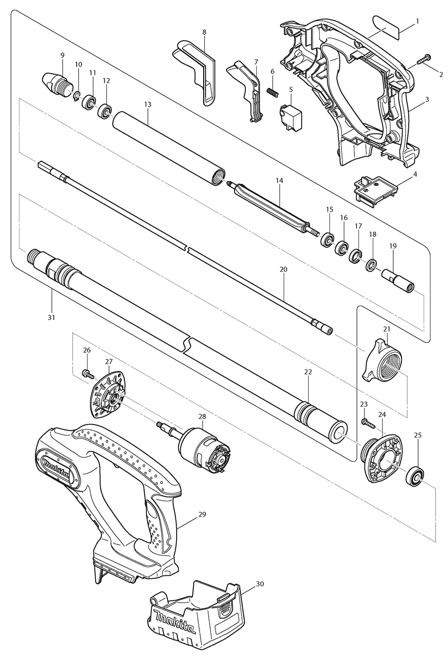 XRV01Z Makita Concrete Vibrator Parts