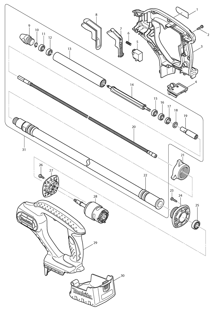 XRV02Z Makita Concrete Vibrator Parts