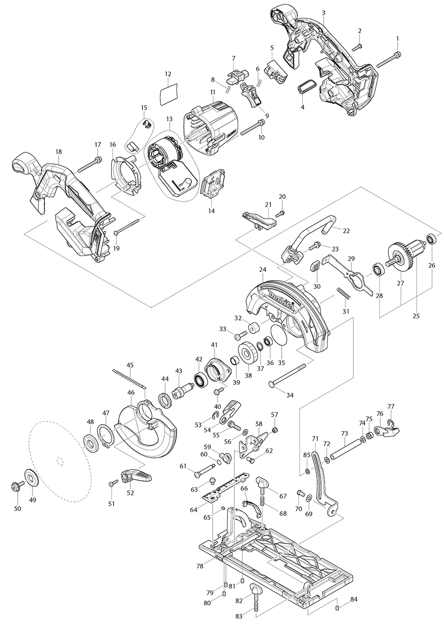 XSH03Z Makita Circular Saw Parts