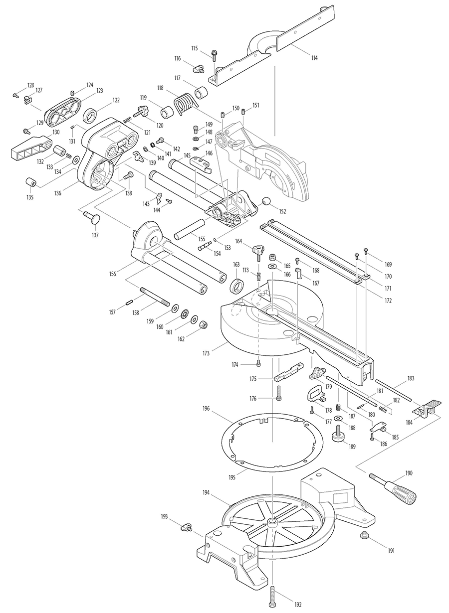 XSL02Z Makita Miter Saw Parts