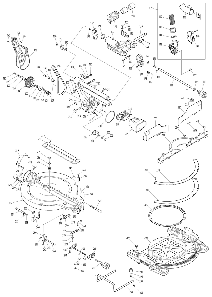 XSL04ZU Makita Miter Saw Parts