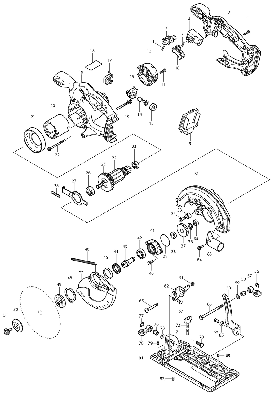 XSS02Z Makita Circular Saw Parts