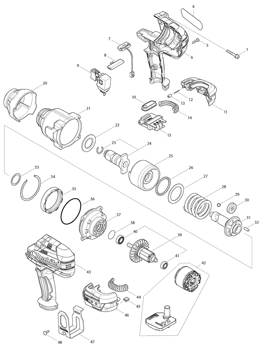 XWT07T Makita Impact Wrench Parts