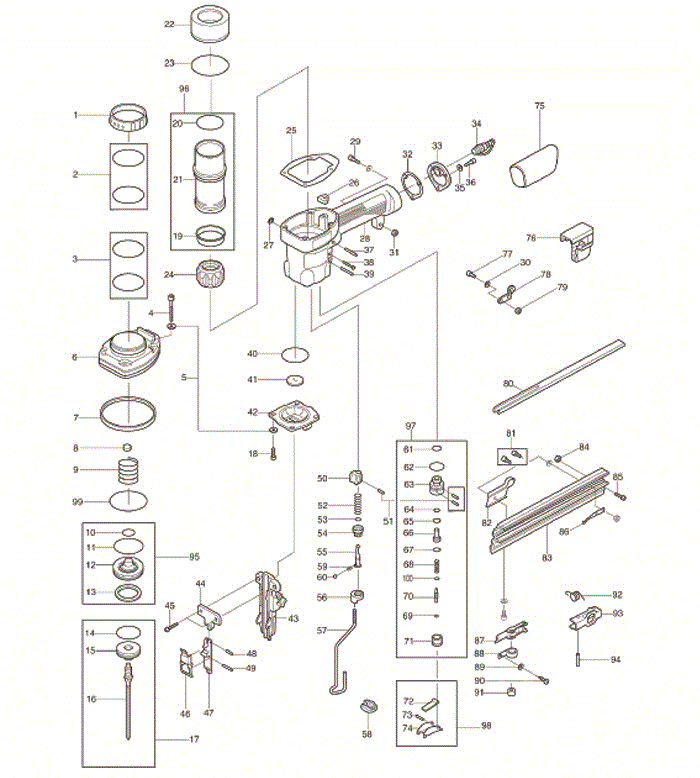 Makita af632 Parts - Finish Nailer