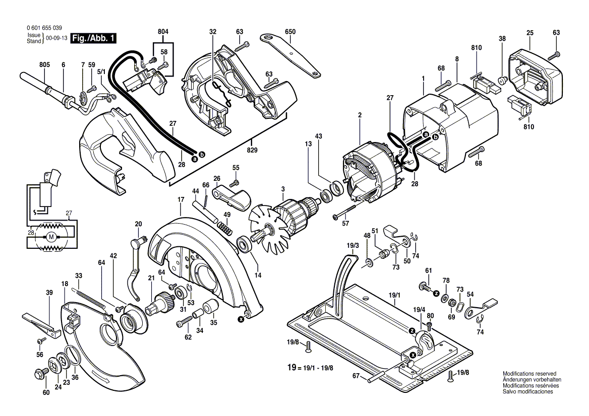 Bosch b5600 - 0601655035 Tool Parts