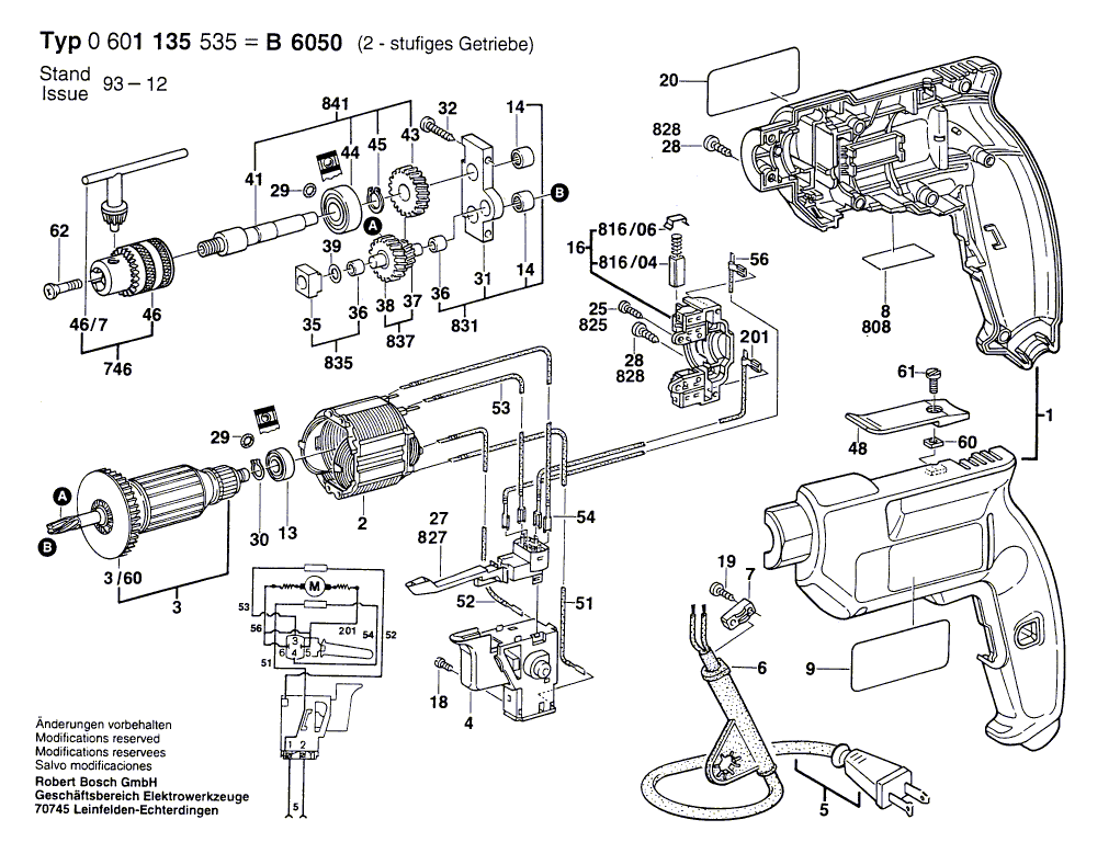 Bosch b6050 - 0601135535 Tool Parts