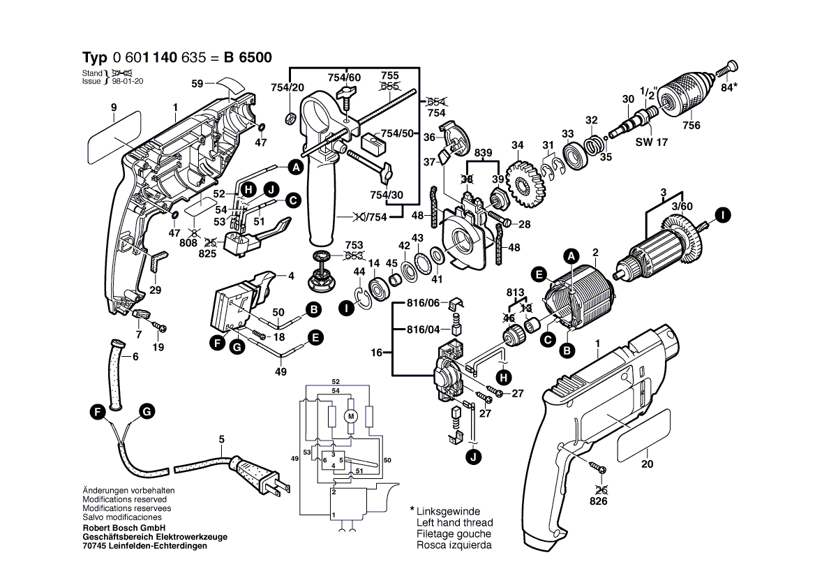 Bosch b6500 - 0601140635 Tool Parts