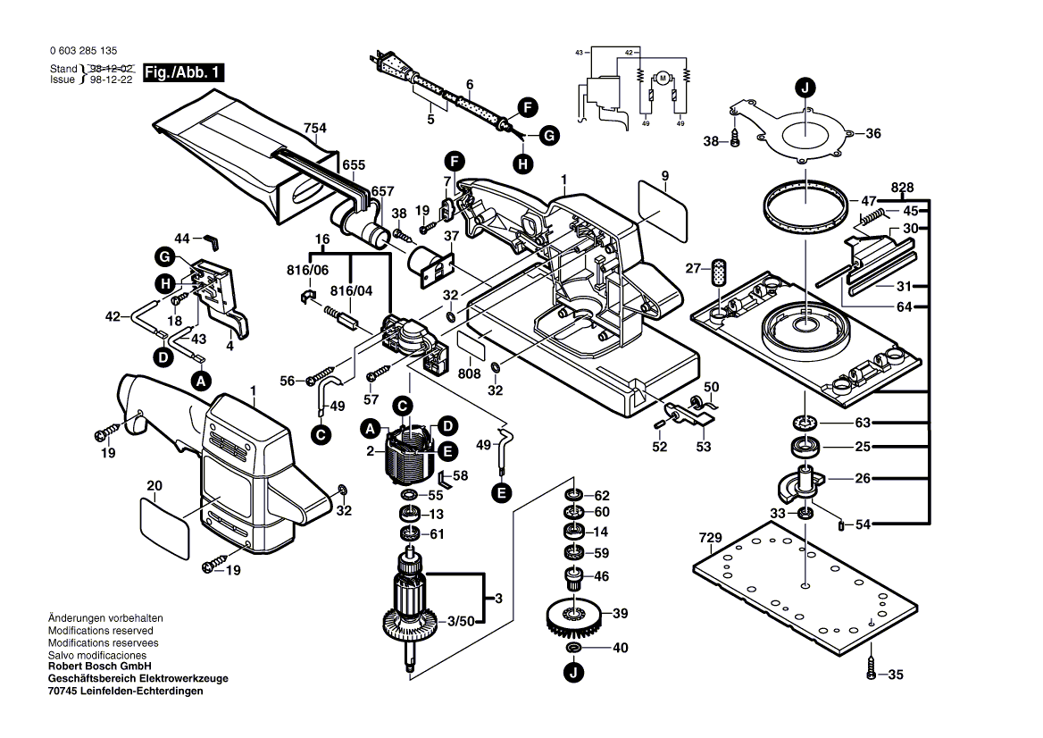 Bosch b7150 - 0603285135 Tool Parts