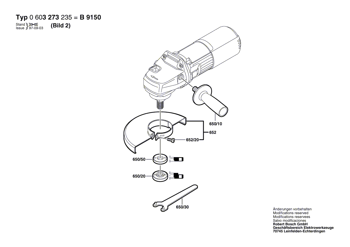 Bosch b9150 - 0603273235 Tool Parts