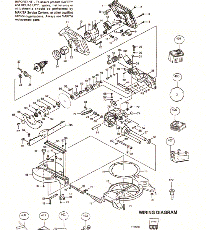 Makita bls712 Parts - Miter Saw