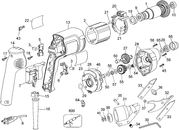 DeWALT D28605 Shear Parts (Type 1)