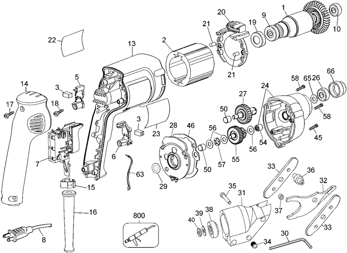 DeWALT D28605 Shear Parts (Type 3)