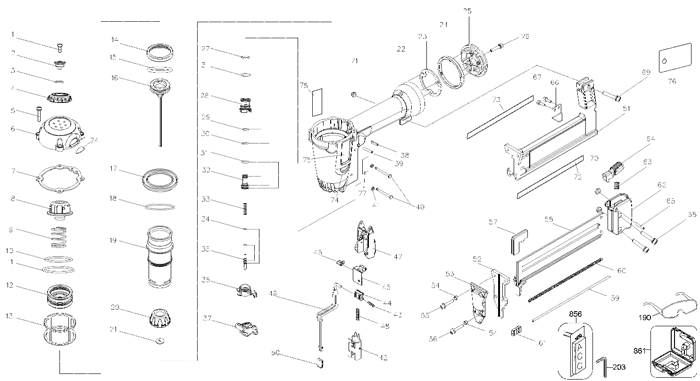 DeWALT D51422 Stapler Parts (Type 1)