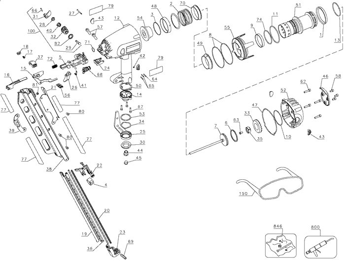 DeWALT D51823 Framing Nailer Parts (Type 2)