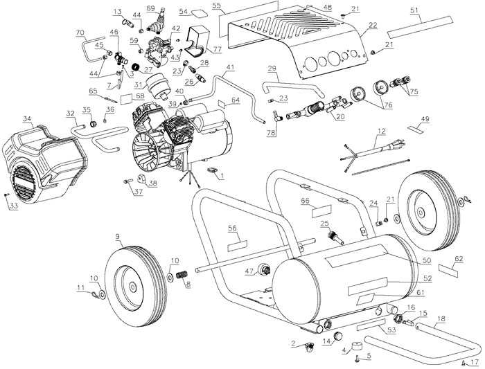 Dewalt d55371 Compressor Parts (Type 1)