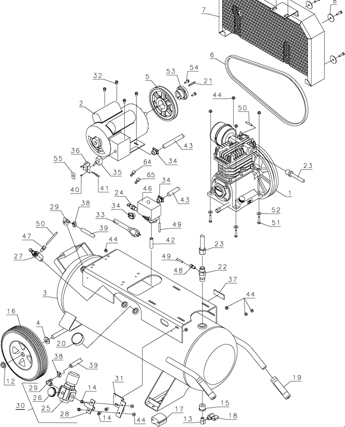 DeWALT D55585 Wheeled Electric Compressor Parts (Type 2)