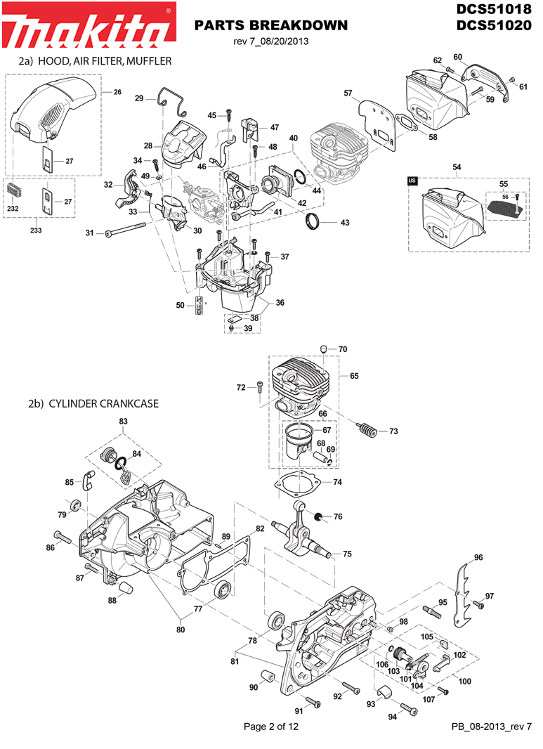 Makita dcs51020 Tool Parts