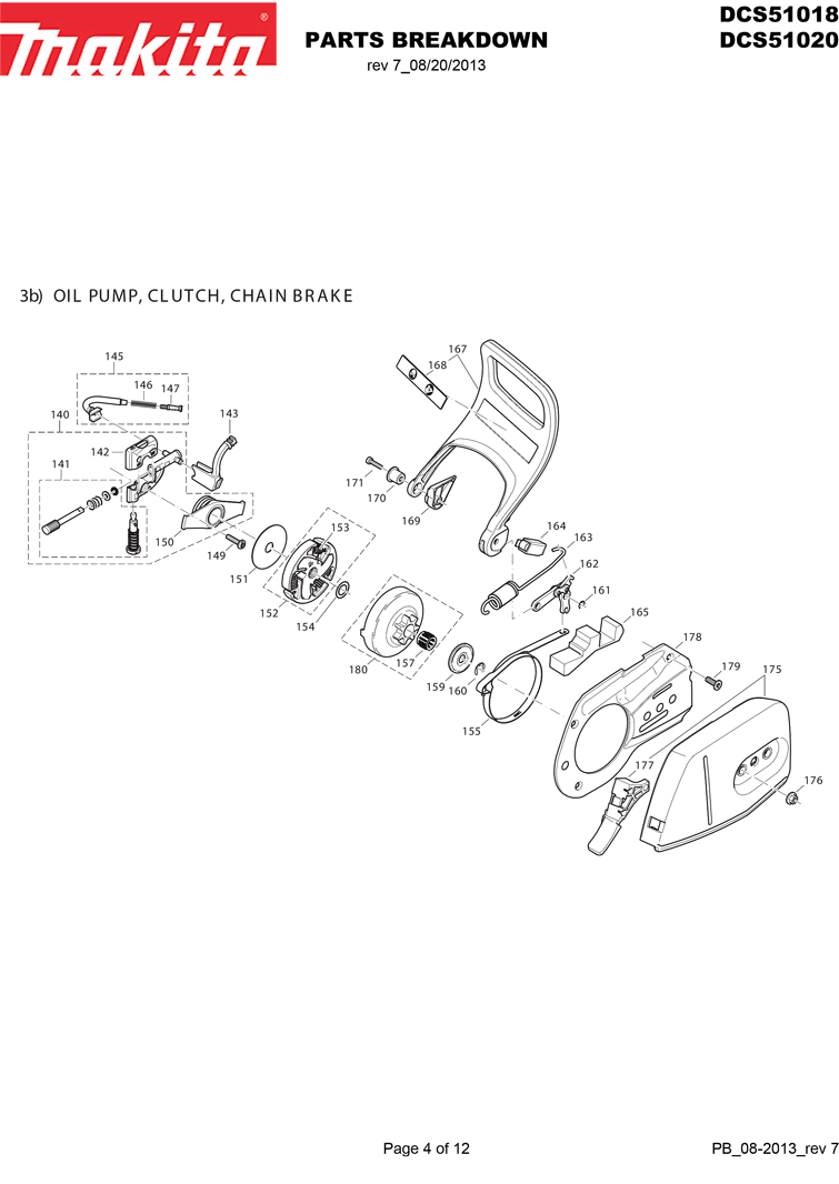 Makita dcs51020 Tool Parts