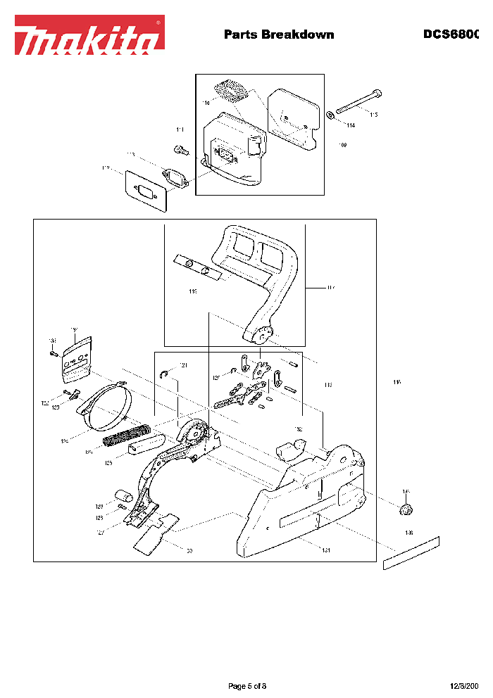 Makita dcs6800i Tool Parts