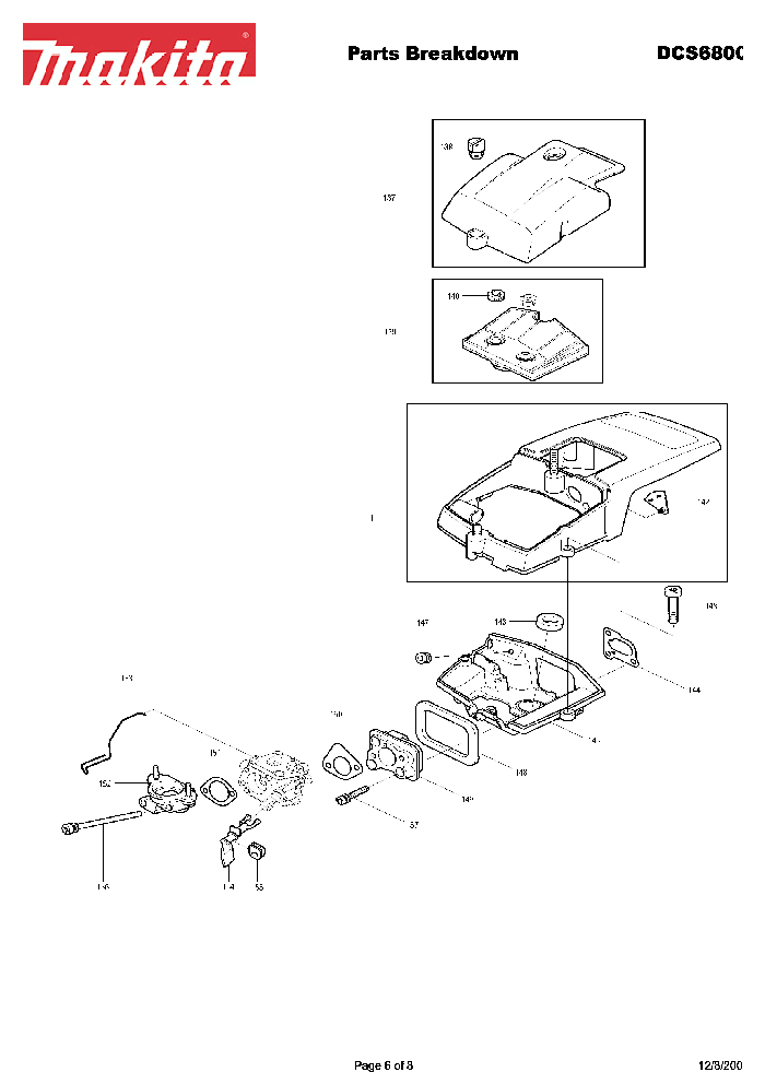 Makita dcs6800i Tool Parts