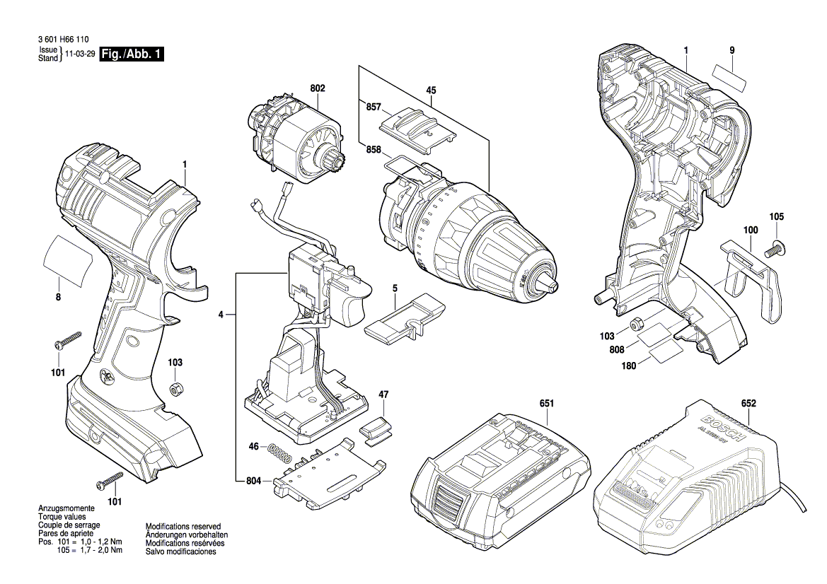 Bosch dds181 - 3601h66111 Tool Parts