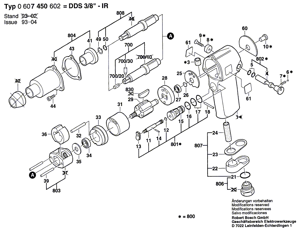 Bosch dds - 0607450602 Tool Parts