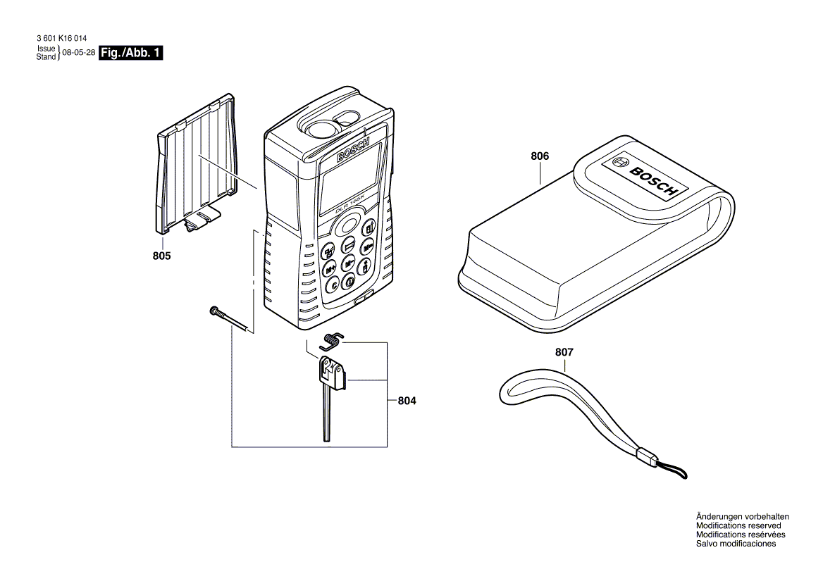 Bosch dlr165k - 3601k16014 Tool Parts