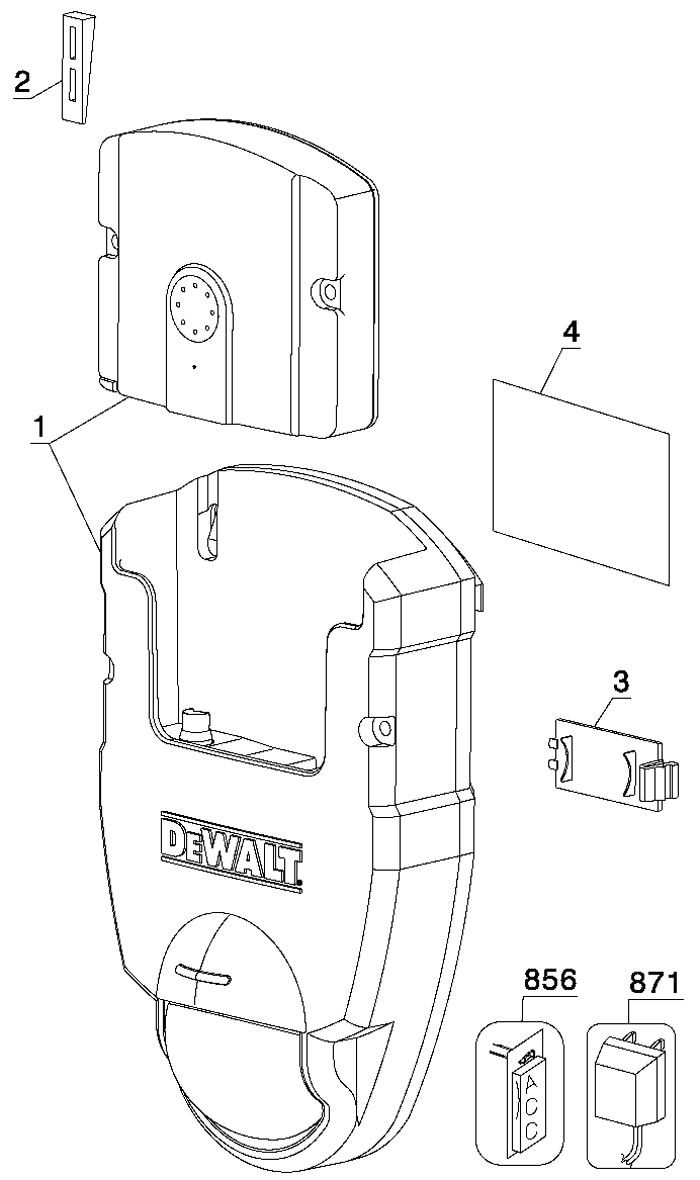 DeWALT DS510 Portable Alarm Parts