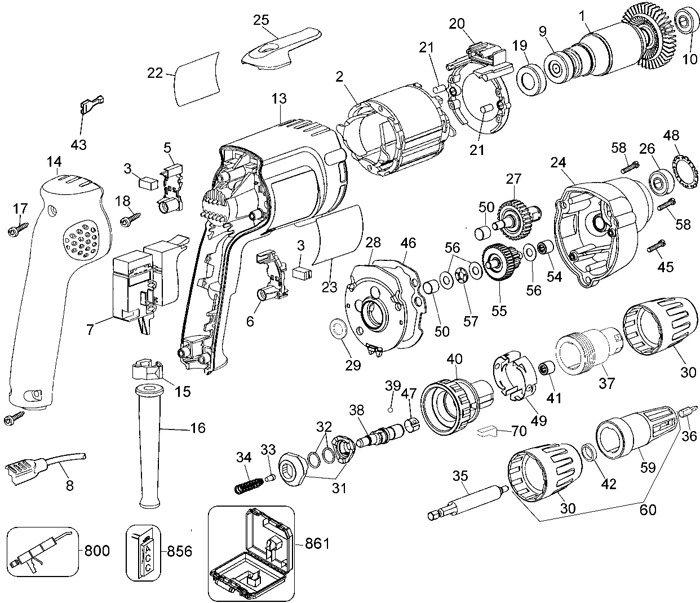 DeWALT DW260 Screwdriver Parts (Type 2)