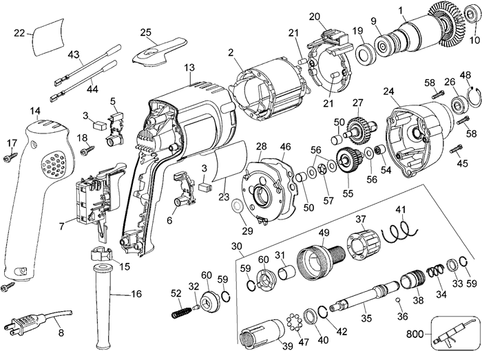 DeWALT DW267 Screwdriver Parts (Type 4)