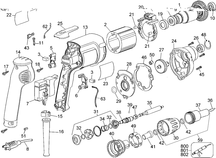 DeWALT DW274_220 Screwdriver Parts (Type 1)