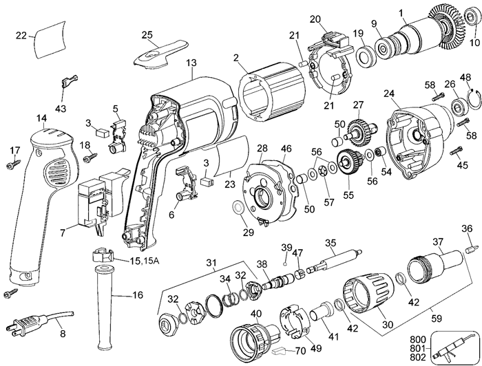 DeWALT DW276 Screwdriver Parts (Type 2)